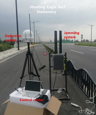 Odporne na deszcz urządzenie przeciw dronowe montowane w pojeździe i system stacjonarny
