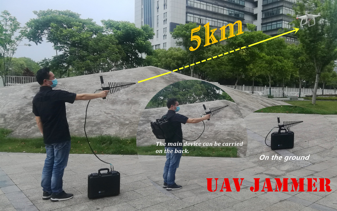 5km Jamming Distance Military Drone Jammer Long Working Time